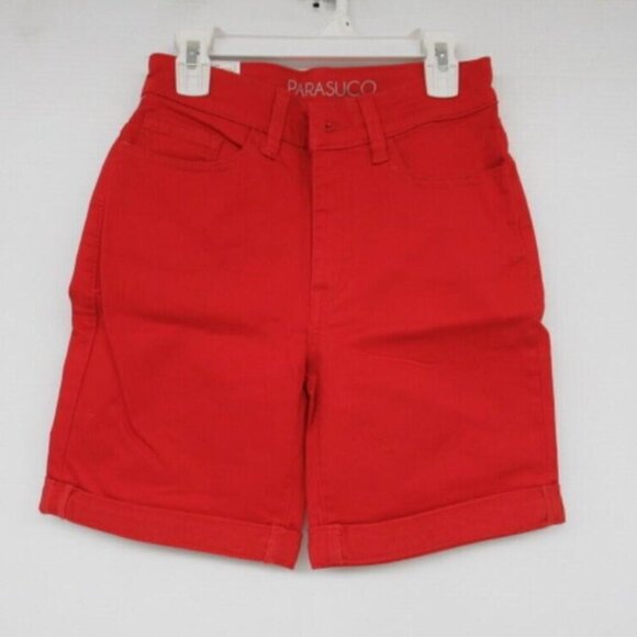Parasuco Women's Size 4 Mid Rise Short, Red - Picture 2 of 7